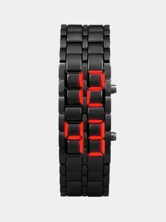 Современные Технологичные Бинарные LED Часы — Металлические, Серебро и Черные