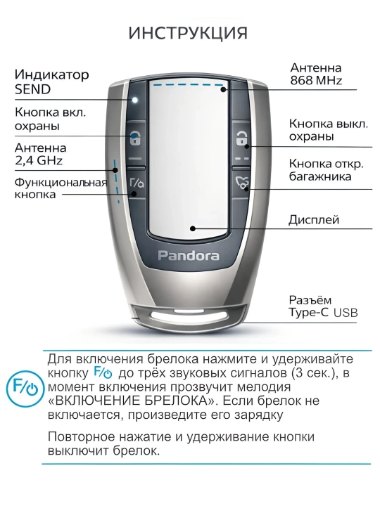Брелок Pandora Commander