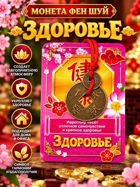 Монеты Фен Шуй для богатства, денег, удачи, процветания, счастья, здоровья, календарь 2026
