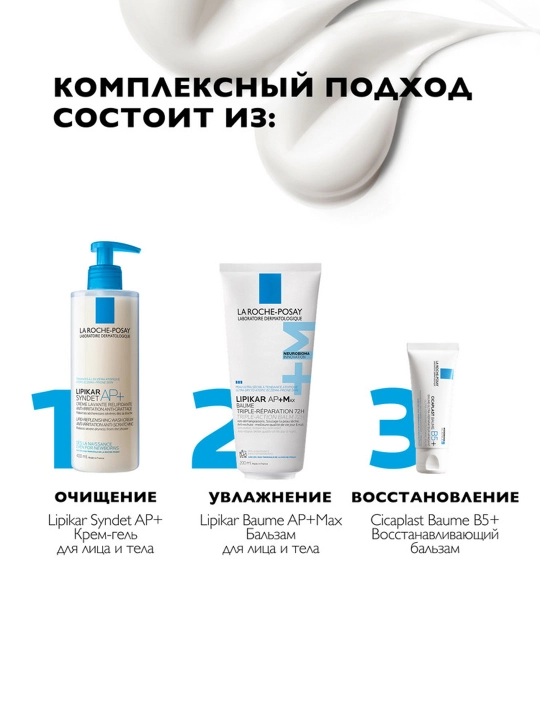 Lipitni to'ldiruvchi balzam LA ROCHE-POSAY LIPIKAR AP+M, yuz va tana uchun uch tomonlama harakat, 400 ml