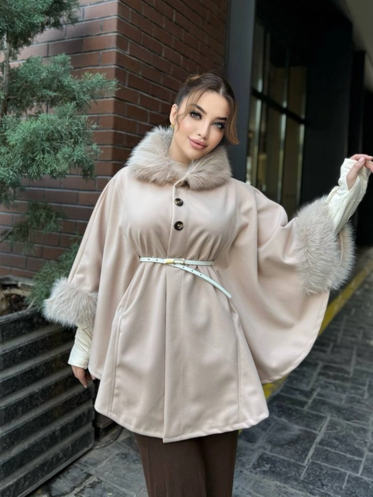 Ayollar paltosi poncho keyp shapkali kamarli kuzgi qishki bahorgi 46–56