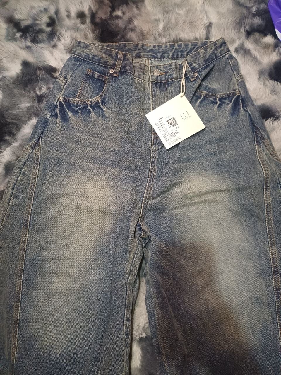 Ayollar va erkaklar uchun Y2K jinsi shimlar, buggy, unisex, oversize