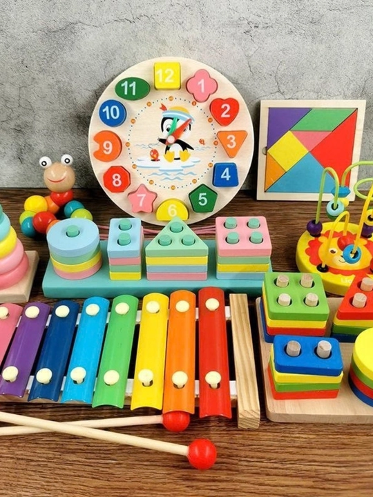 Montessori to‘plami, bolalar uchun piramidalar, rivojlantiruvchi o‘yinchoqlar, saralagich - 