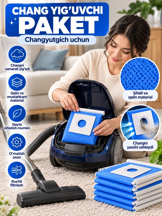 Changyutgich uchun universal chang yig‘uvchi paket, qayta ishlatiladigan, filtrli - 