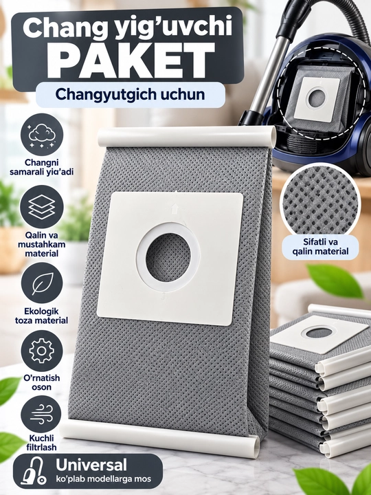 Changyutgich uchun universal chang yig‘uvchi paket, qayta ishlatiladigan, filtrli - 