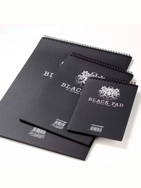 BLACK PAD qora rasm albomi — rasm chizish, eskizlar yaratish va ijodiy ishlar uchun albom