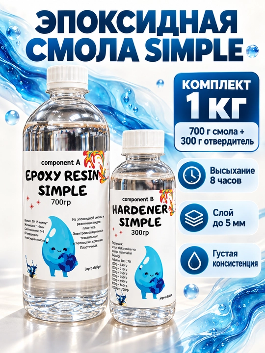 Эпоксидная смола JP"SIMPLE-U". Для картин и бижутерии - 