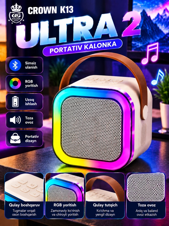 CROWN K13 ULTRA 2 Aqlli Soat, Bluetooth, Sport va Kundalik Foydalanish uchun