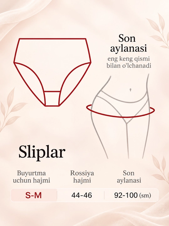 Ayollar slip-trusiklari, ayollar ichki kiyimlari, paxta, kundalik, 3 dona to'plamda