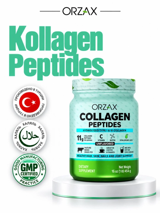 Orzax Collagen Peptides I va III tip gidrolizlanga kollagen teri va bo‘g‘imlar uchun Halol - 