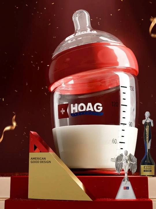 Набор детских бутылочек HOAG, 2 шт., в подарочной коробке, красный