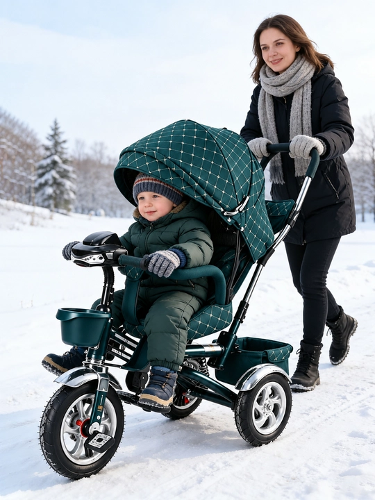 Bolalar uch g‘ildirakli velosipedi, yotish yoki o‘tirish mumkin, 2 ta 1 da