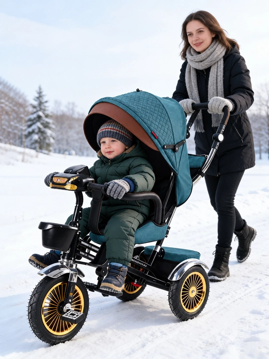 Bolalar uch g‘ildirakli velosipedi, yotish yoki o‘tirish mumkin, 2 ta 1 da
