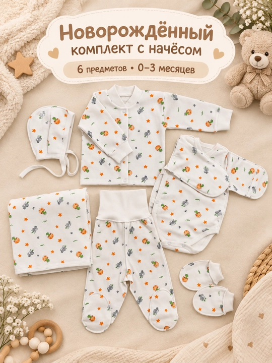 Одежда для новорождённых, из 100% хлопка, с начёсом