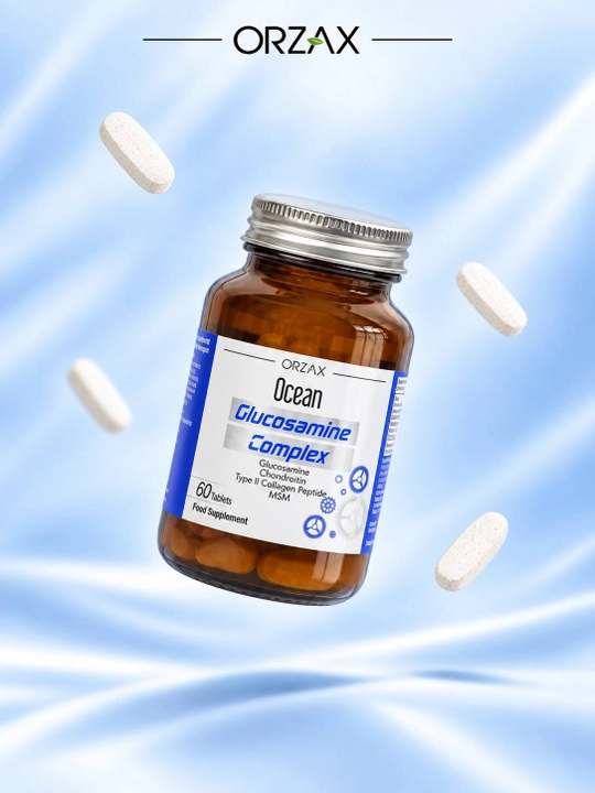 Ocean Glyukozamin - Glucosamine Complex xondroitin va MSM, bo‘g‘imlar uchun, №60, Halol