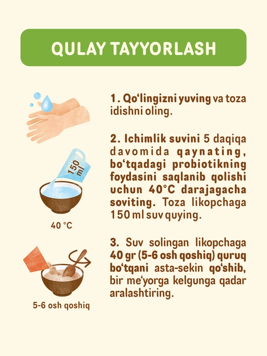 Nestlé sutli grechka bo'tqasi, 6 oydan boshlab, 200 g BL probiotiki bilan