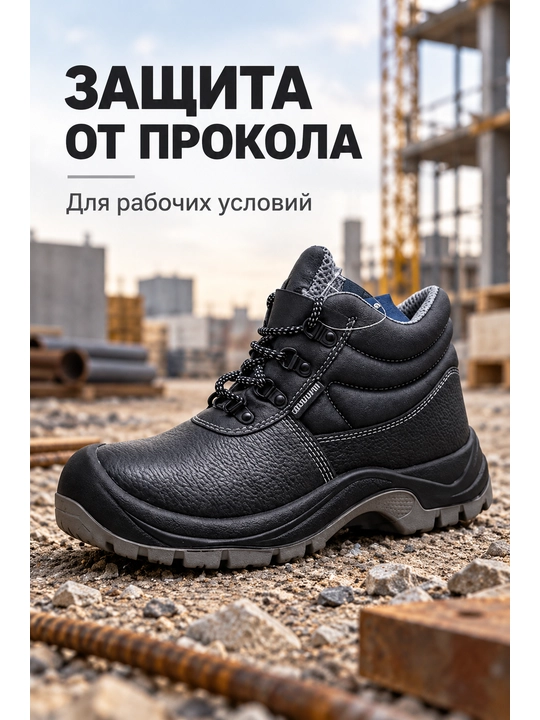 Защитные рабочие ботинки для мужчин, черный