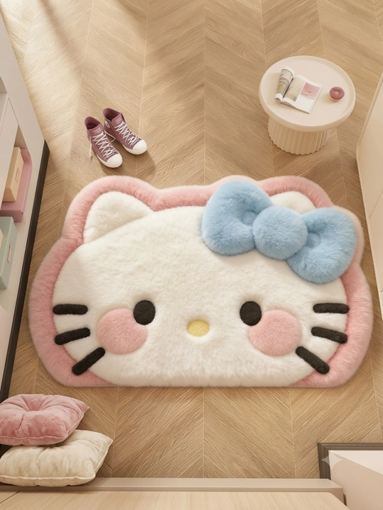Мягкий коврик Hello Kitty 50×80 см, розовый, для детской комнаты и спальни  - 