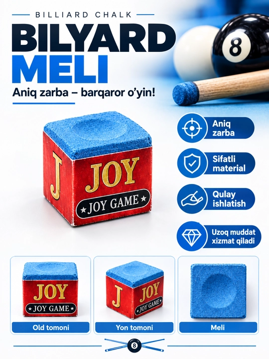 Bilyard meli JOY GAME, ko‘k rang, kiy uchun - 