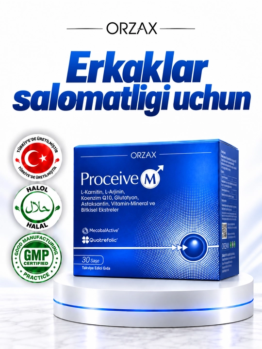 Inozitol - Proceive M erkaklar reproduktiv salomatligi va fertiliteti uchun kompleks Halol - 