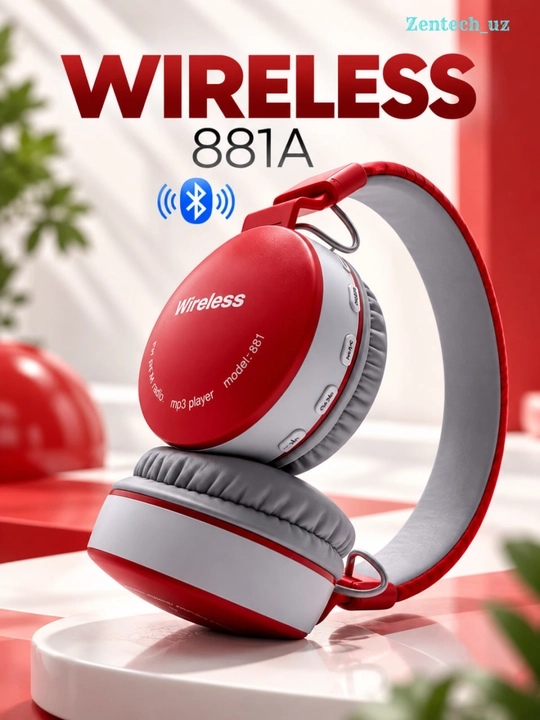 Беспроводные наушники Wireless 881A Bluetooth для музыки и повседневного использования
