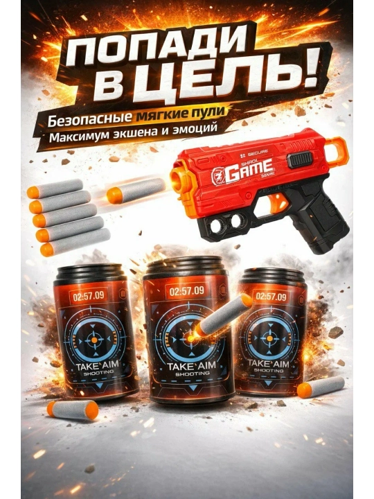 Бластер Hero Sniper набор с мягкими пулями и мишенью
