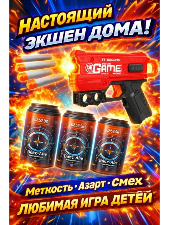 Бластер Hero Sniper набор с мягкими пулями и мишенью