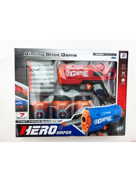 Бластер Hero Sniper набор с мягкими пулями и мишенью