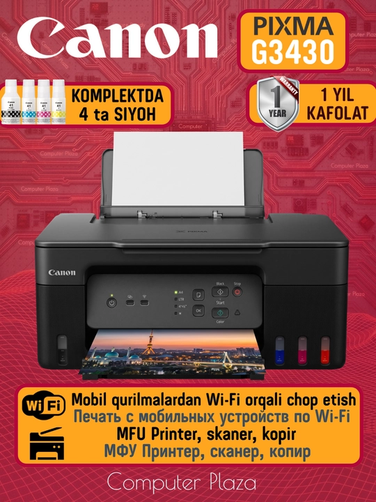 Canon Pixma G3430 Wi-Fi rangli printer-skaner - 