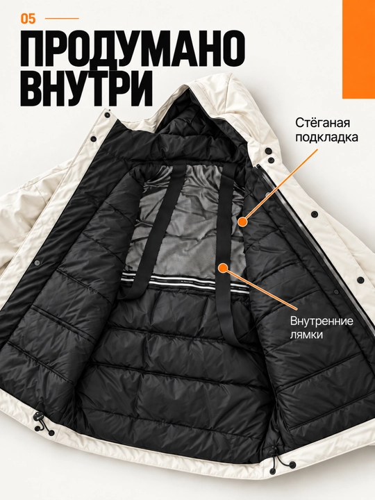 Куртка мужская с утиным пухом в корейском стиле лёгкая утеплённая капюшоном крой свободный
