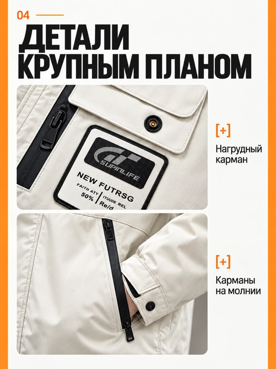 Куртка мужская с утиным пухом в корейском стиле лёгкая утеплённая капюшоном крой свободный
