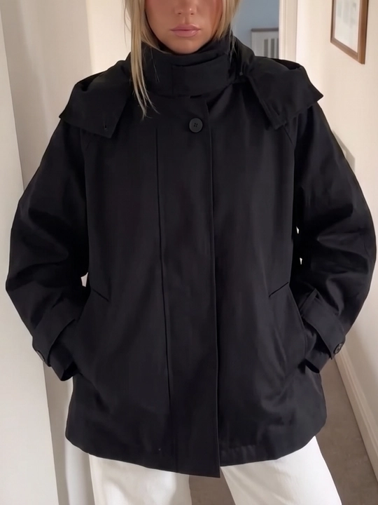 Ayollar vetrovkasi, kapyushonli kurtka, trench oversize, M–4XL — ELLY FASHION