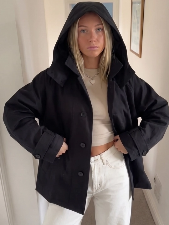 Ayollar vetrovkasi, kapyushonli kurtka, trench oversize, M–4XL — ELLY FASHION