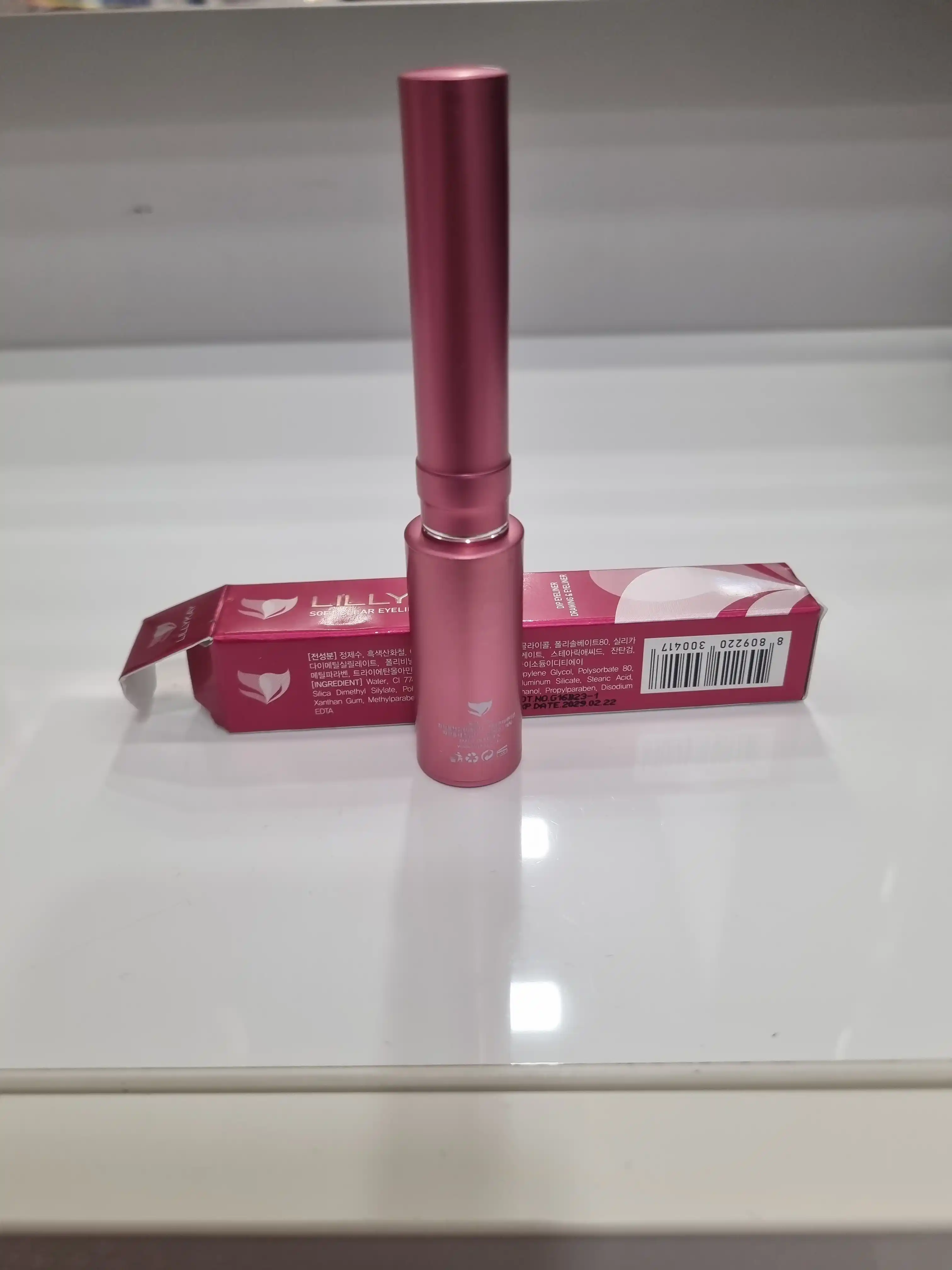 Подводка для глаз LillyKay Deep Black Eyeliner, тонкая кисточка, Корея