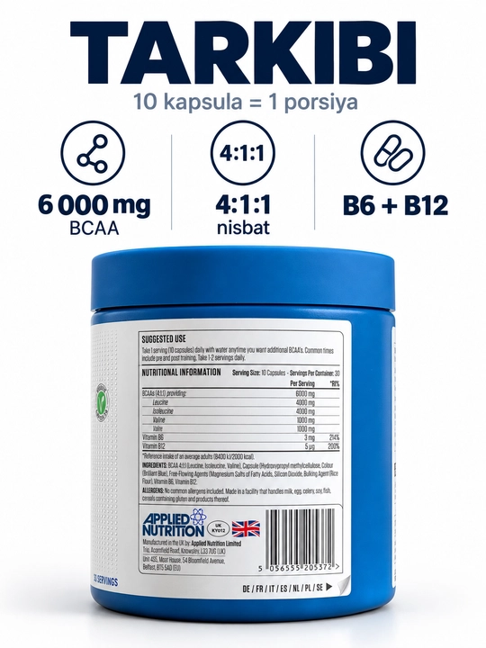 Applied nutrition bcaa 6k 300 caps