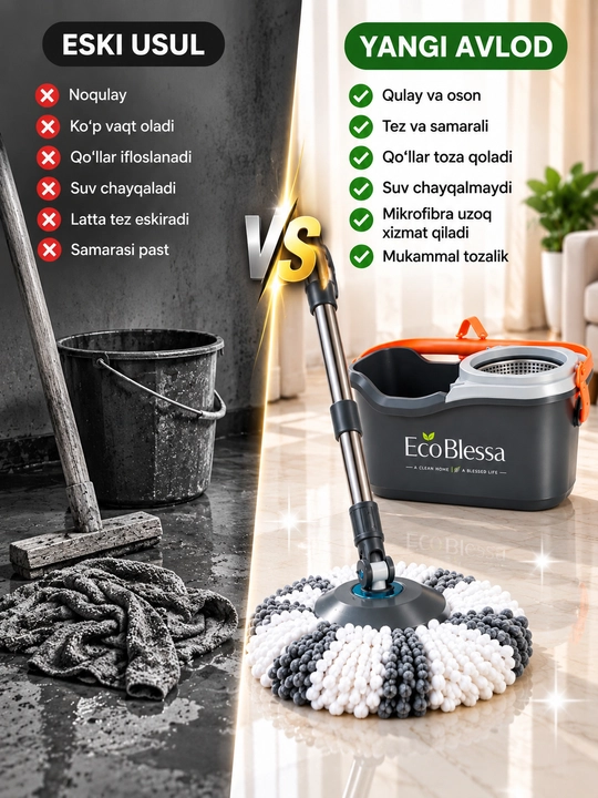 EcoBlessa — chelakli yuqori sifatli shvabra