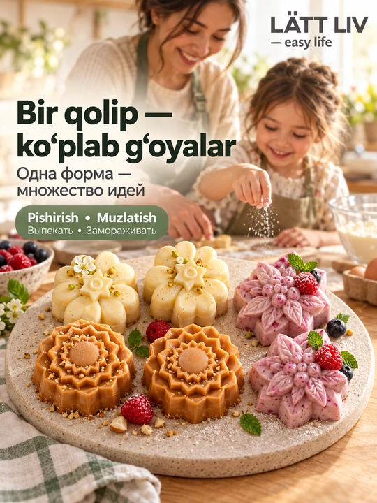 Силиконовая форма LÄTT LIV для десертов, 6 ячеек