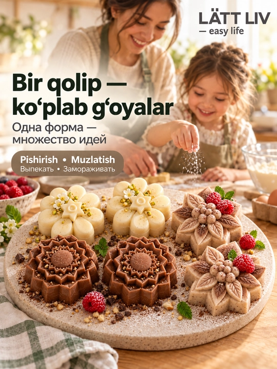 Силиконовая форма LÄTT LIV для десертов, 6 ячеек
