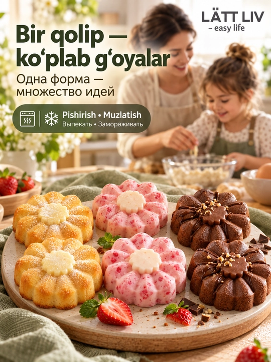 Силиконовая форма LÄTT LIV для десертов, 6 ячеек
