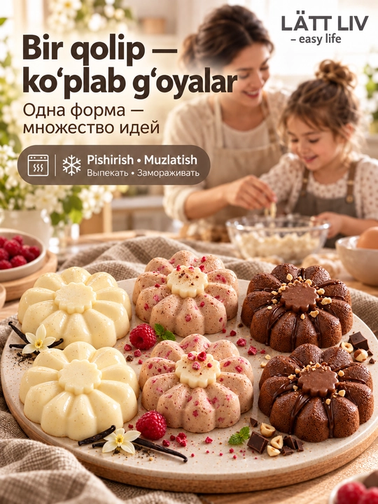 Силиконовая форма LÄTT LIV для десертов, 6 ячеек