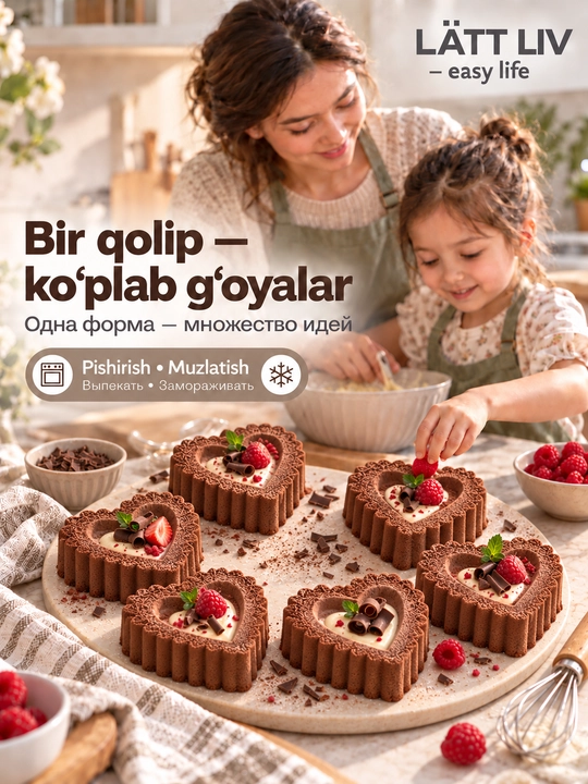 Силиконовая форма LÄTT LIV для десертов, 6 ячеек