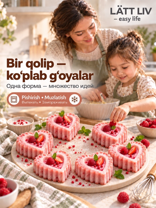 Силиконовая форма LÄTT LIV для десертов, 6 ячеек