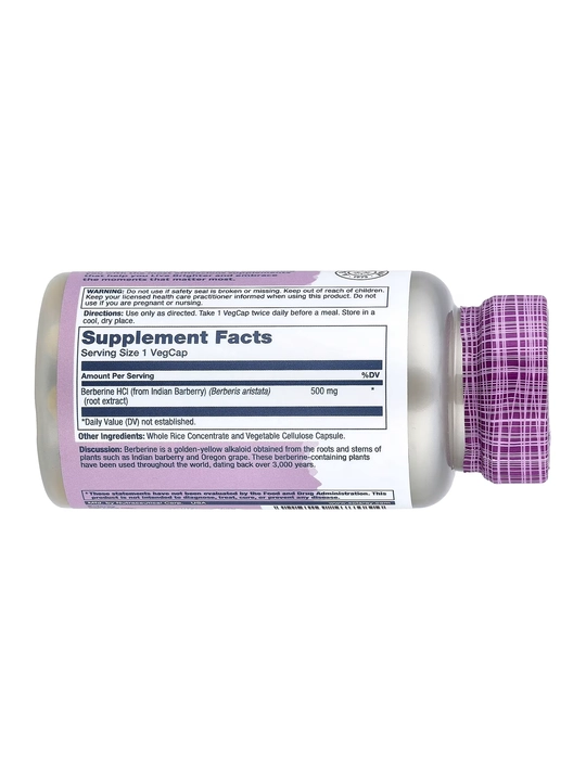 Solaray, Berberin, 500 mg, 60 ta o'simlik kapsulalari, AQShda ishlab chiqarilgan