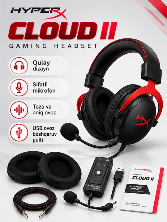 HyperX Cloud II Gaming garniturasi - 