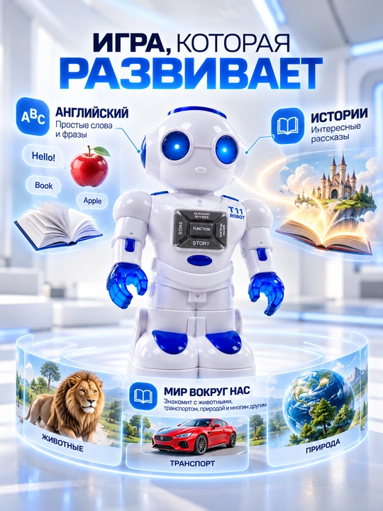 Interaktiv robot o‘yinchoq, bolalar uchun o‘yinchoq, pultli robot, radio boshqaruvli robot