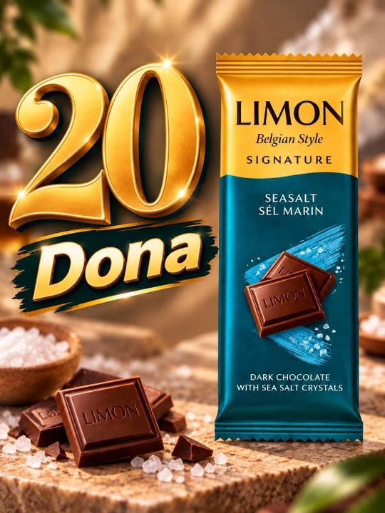 Shirin plitka LIMON Signature Belgian Style 50 g, 1, 5 va 20 donalik to'plam, Ne'mat - 