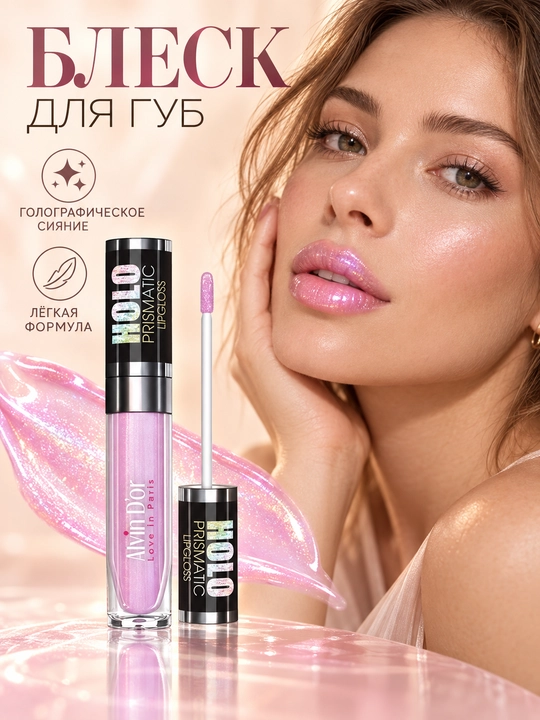 Блеск для губ Alvin D’or LG-15 Holo Prismatic, голографическое сияние