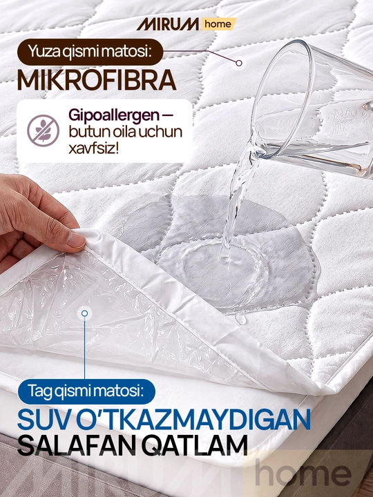 Namatrasnik suv o'tkazmaydigan, matras uchun qoplama, matras chexol