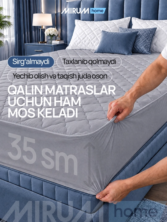 Namatrasnik suv o'tkazmaydigan, matras uchun qoplama, matras chexol