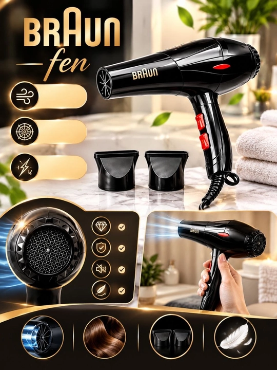PROFESSIONAL BRAUN FEN KUNDALIK SOCH QURITISH VA TURMAKLASHGA. ISSIQ VA SOVUQ HAVO OQIMLI